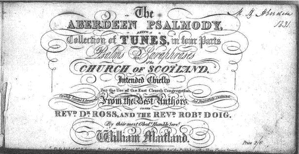 William Maitland's 1823 psalmody